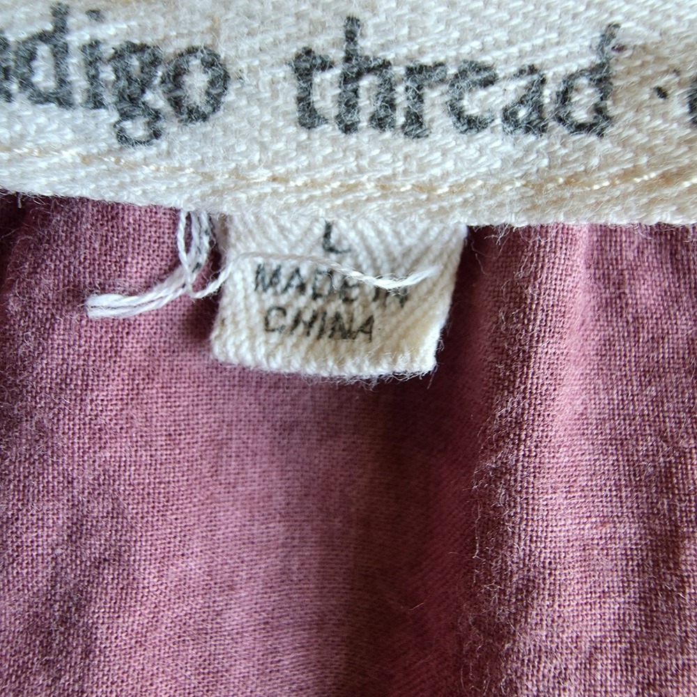 Indigo Thread Co Embroidered Top Sz L Pink Burnout Wash Boho Hippie Granola Girl - Picture 10 of 13
